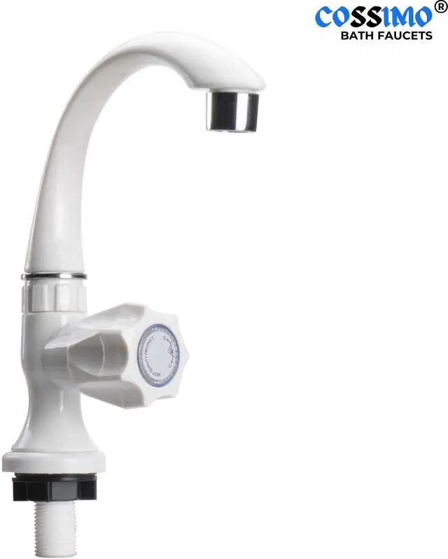 Plastic Swan Neck Tap with Foam Flow for Wash Basin, White