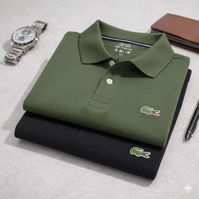 Cotton Matty Solid T-shirt For Men, Olive & Black, Pack  of 2 (M)