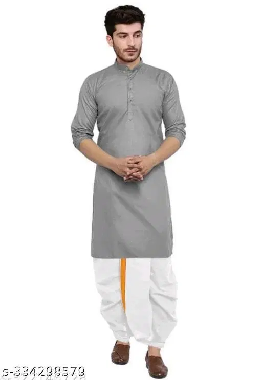 Kurta for Men (Grey, M)