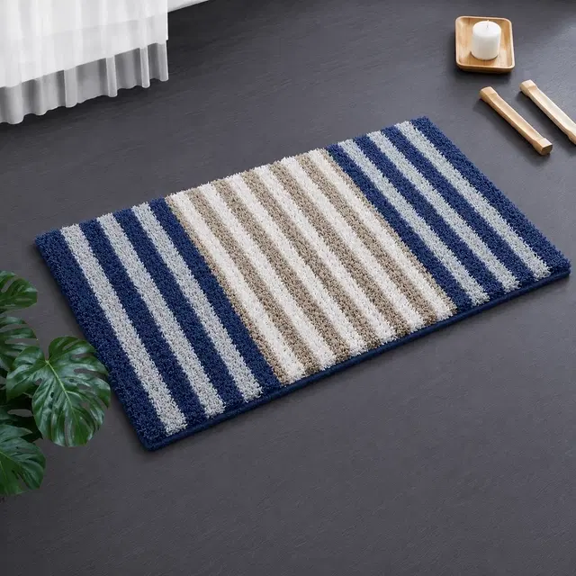 SimpleHome Stripe Doormat 38x58cm Blue/Brown