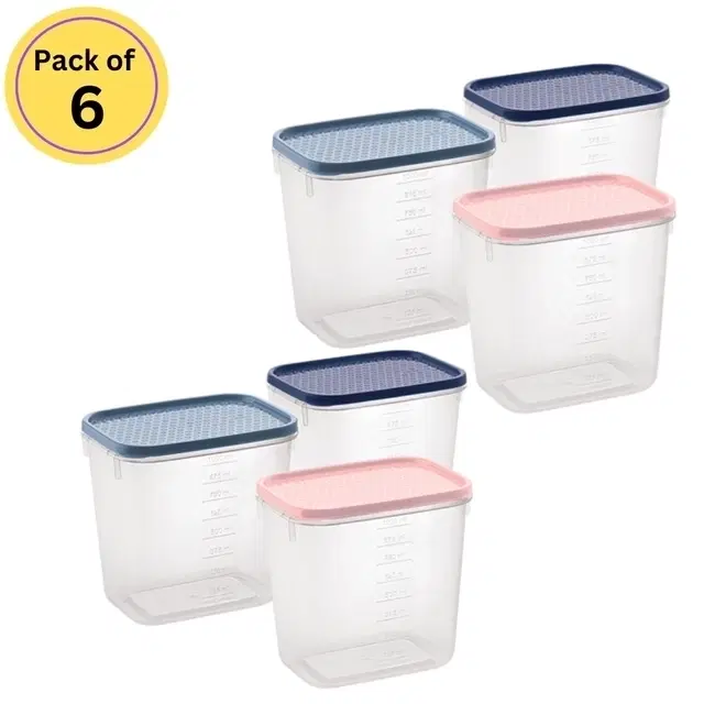ALL TIME Polka Container, 22x6, 250 ml Each, Set of 6