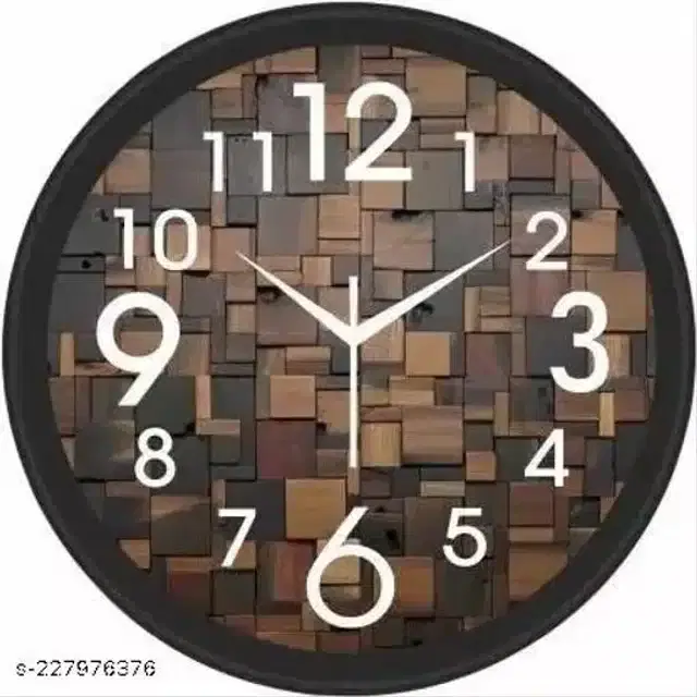 Designer Plastic Wall Clock, Multicolor, 26x26 cm