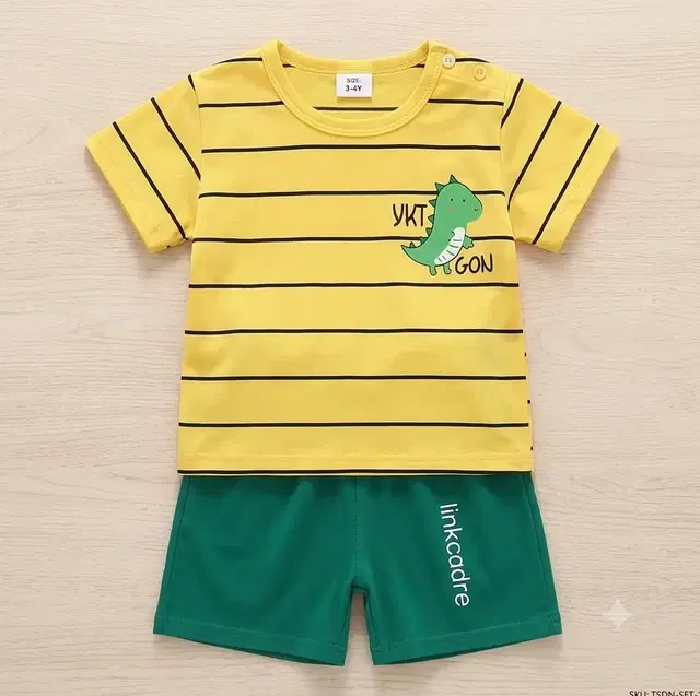 Boys Clothing Set Cotton Blend Yellow & Green(12-18M)