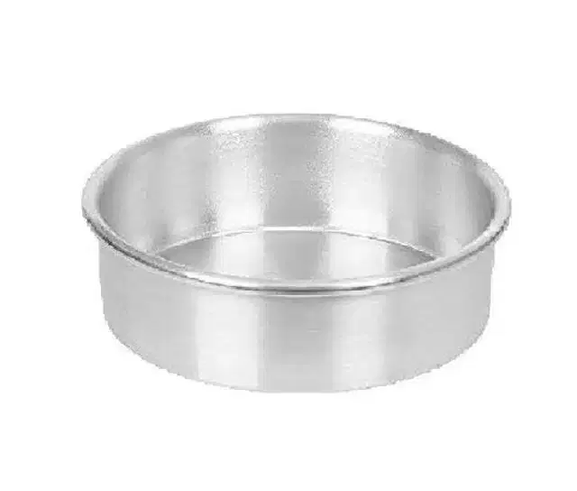 Round Aluminium Cake Mould, Silver