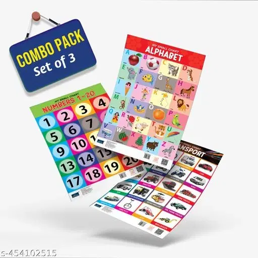 Bookford Publications My small chart Alphabet, Numbers & Transport (Set of 3)