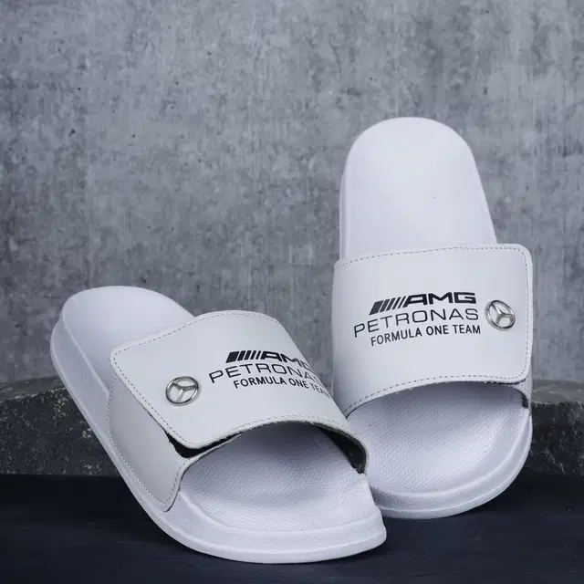 Casual Slides for Men (White, 6)