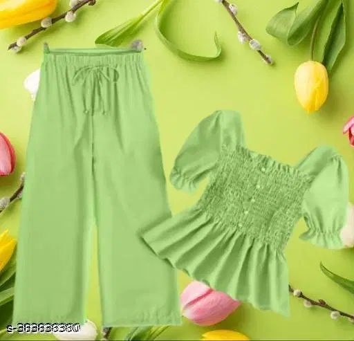 Stylish Jumpsuit for Girls (Green, 8-9 Years)