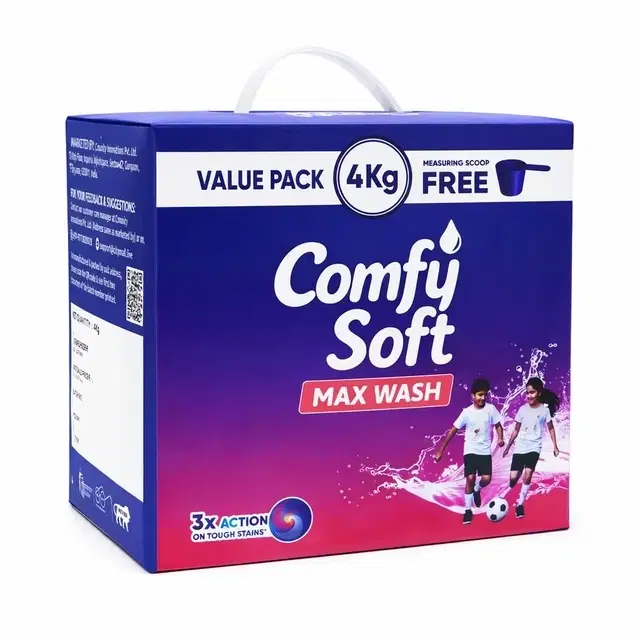 Comfy Soft Max Wash Detergent Powder 4 Kg Box