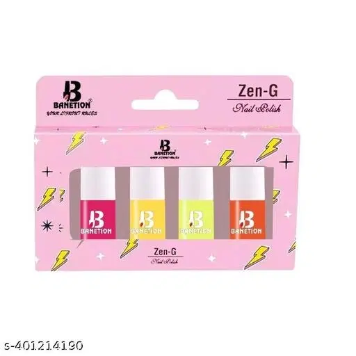 Banetion Matte Nail Polish, Multicolor, Pack of 4