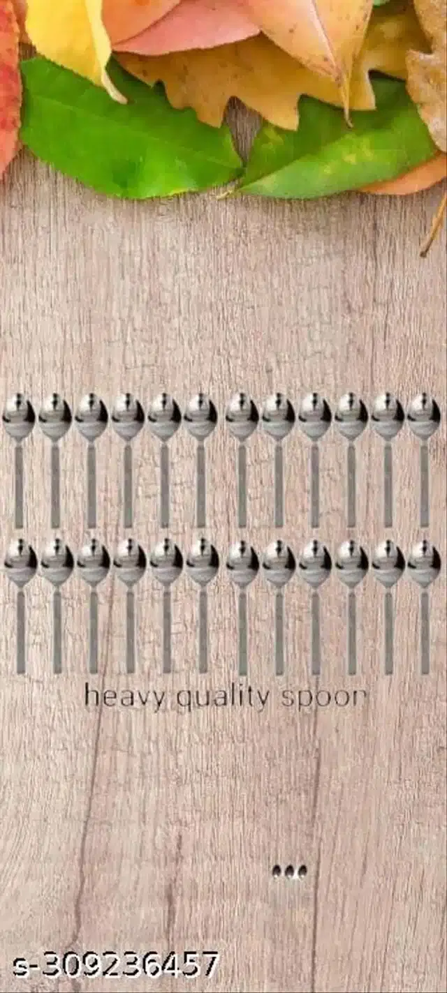 Stainless Steel Spoons, Silver, Pack of 24