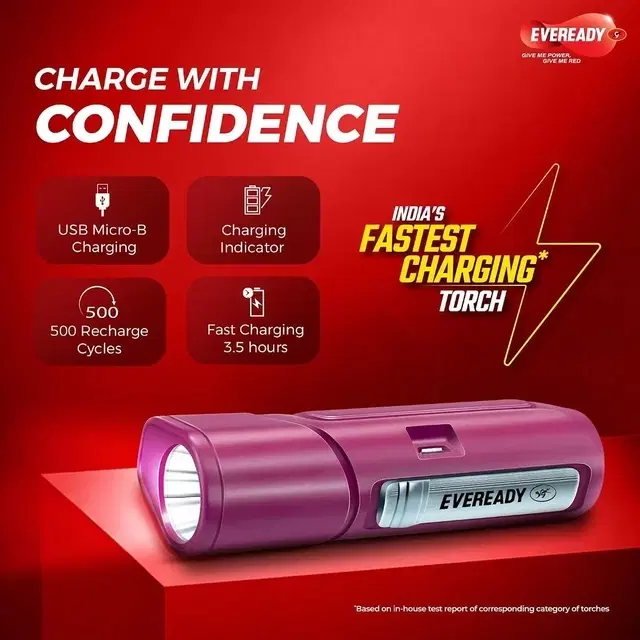 EVEREADY Pocketlite DL100, Rechargeable 1W Torch Cum Emergency 2W Sidelight