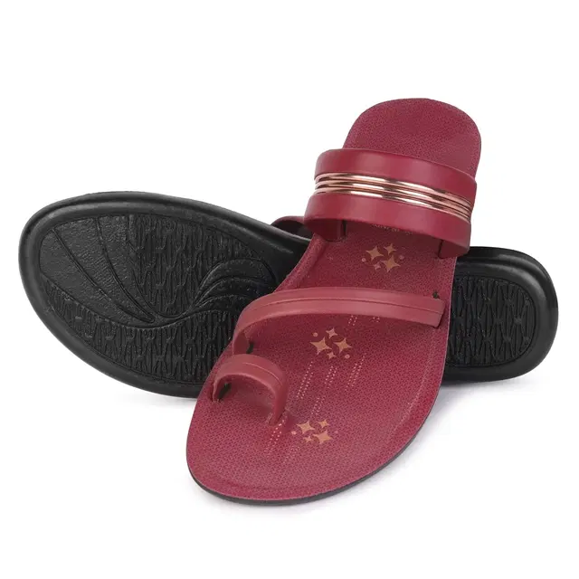 Flats for Women, Maroon (5)