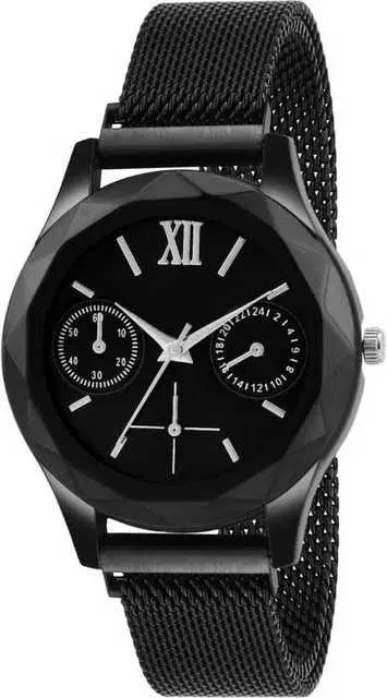 Casual Metal Analog Watch For Women (Black) (MP-119)