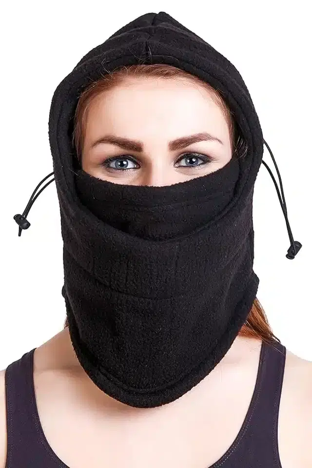 Woolen Balaclava Hat for Women (Black)