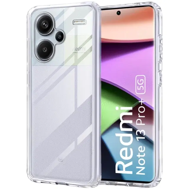 Silicone Back Cover for Mi Redmi Note 13 Pro Plus 5G, Transparent