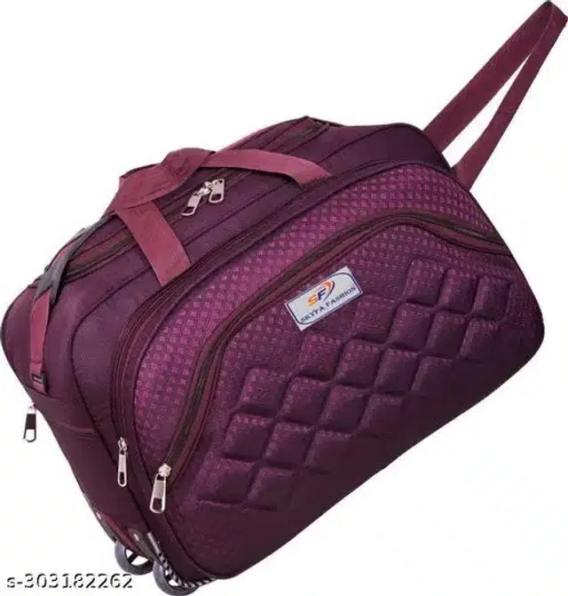 Polyester Strolley Duffel Bag, Purple, 60 L