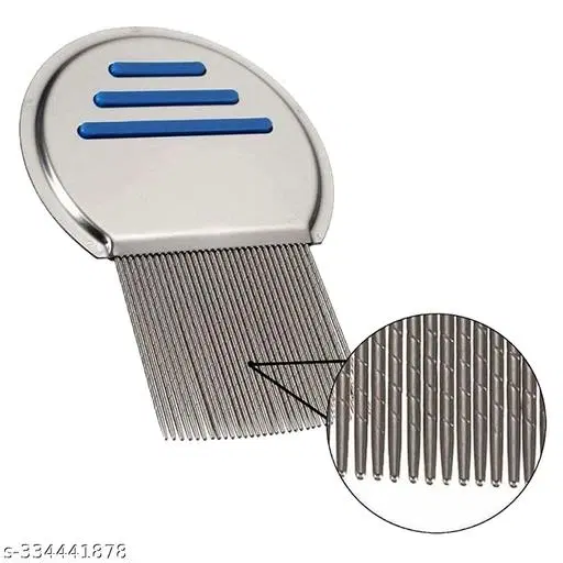 Stainless Steel Lice Treatment Comb for Head Lice/Lice Egg Removal Comb Metal Easy to Use Reusable Comb for School Kids Women and Pet |Random Color (Pack of 1)