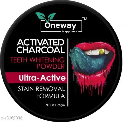 Oneway Happiness Activated Charcoal Teeth Whitening Powder (75 g)