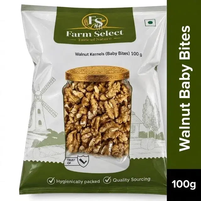 Farm Select Walnut Kernels (Baby Bites) 100 g