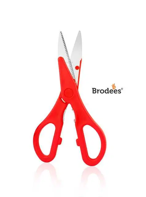 Brodees Multi-Utility Stainless Steel Kitchen Scissor , Pack of 1, Red, RI-1