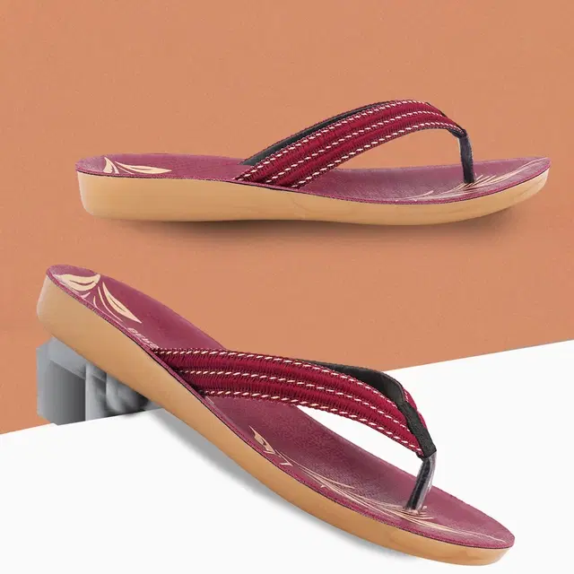 Slipers for Women, Maroon (5)