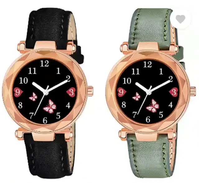 Analog Watch for Women, Pack of 2 (Multicolor)