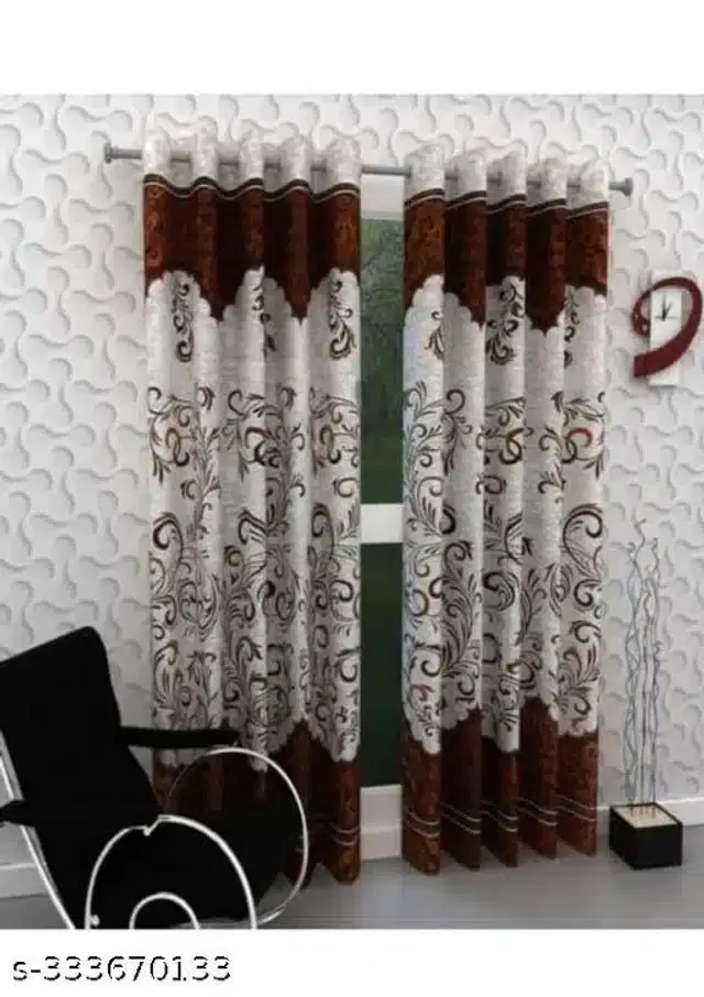 Polyester Curtain for Door, Multicolor, 7 Feet