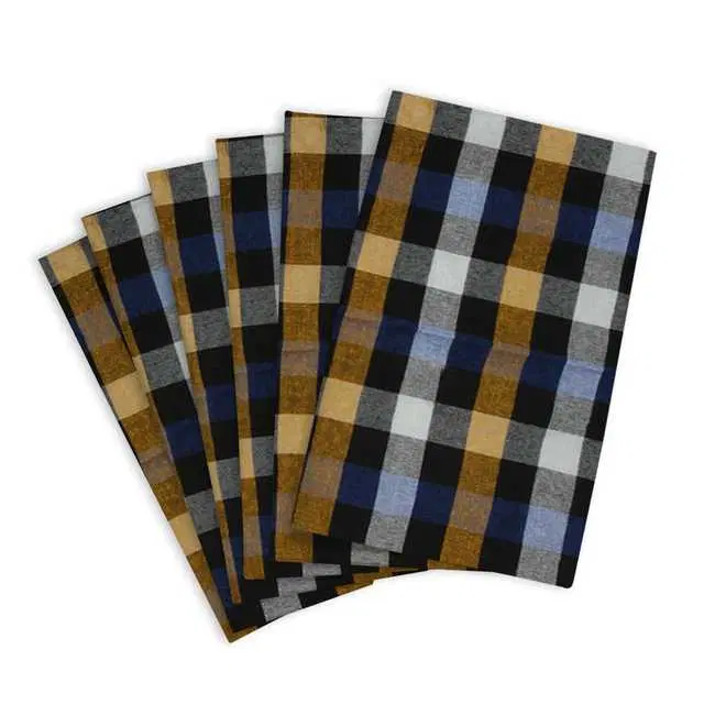 E-Retailer Multipurpose Cotton Kitchen Napkins chapatti Cloth For Home Cleaning Pot Holder, Blue, 46X46 cm, Pack of 6, ER_0116