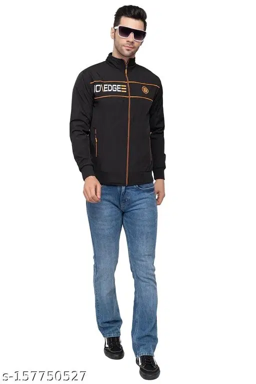 PU Jacket for Men (Black, M)