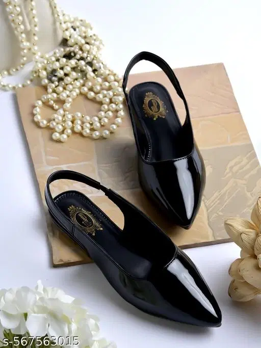 Shoetopia Girls Solid Patent Leather Flat Sandals Black Size 5