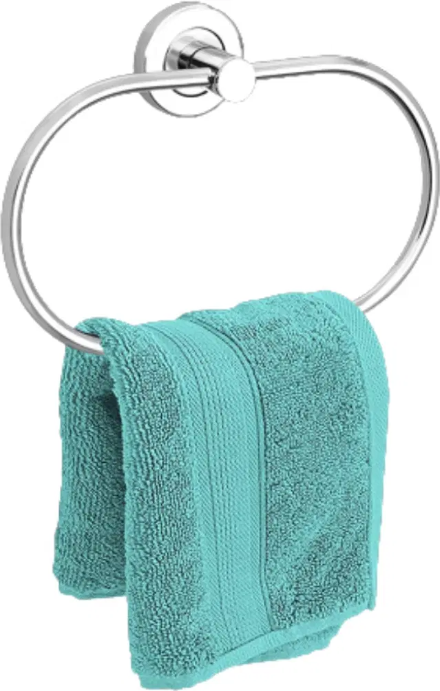 Stainless Steel Multipurpose Towel Ring with Wall Flange, Silver, Set of 1