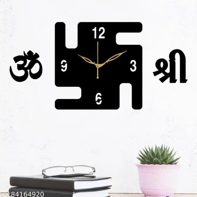 Wooden Wall Clock, Black