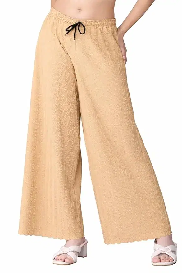 Stylish Palazzo for Women, Beige (L)