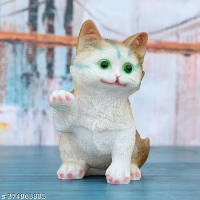 Resin Little Cat Decorative Showpiece, Brown