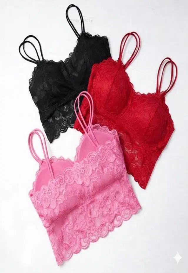 Cotton Solid Padded Bras for Women, Multicolour, Pack of 3 (28)