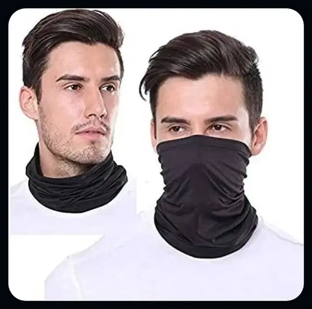 Motorcycle Head & Face Covers Black Cotton Blend (Free Size)