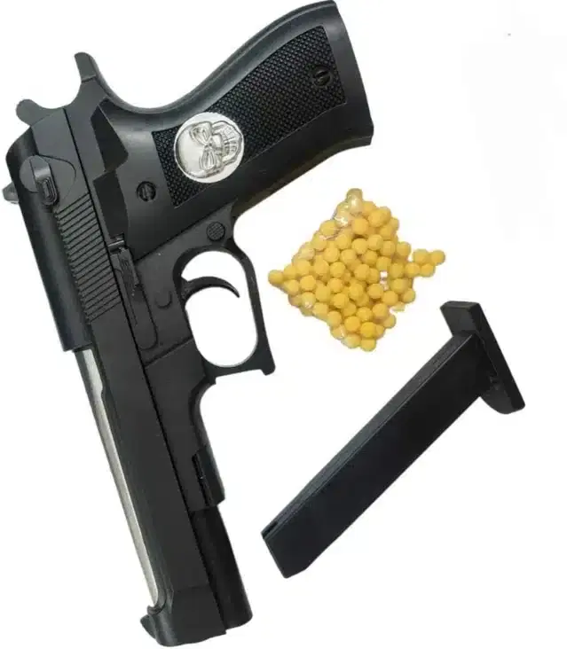 Plastic Gun Toys with 60 Pcs Bullets for Kids, Black & Yellow