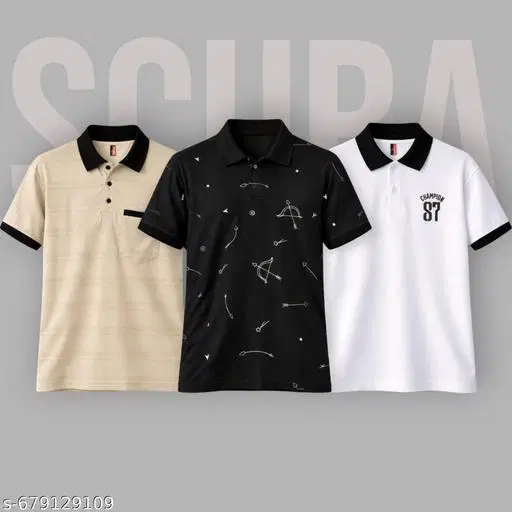 Cotton Blend Printed T-shirt for men, Multicolour (3XL) Pack of 3