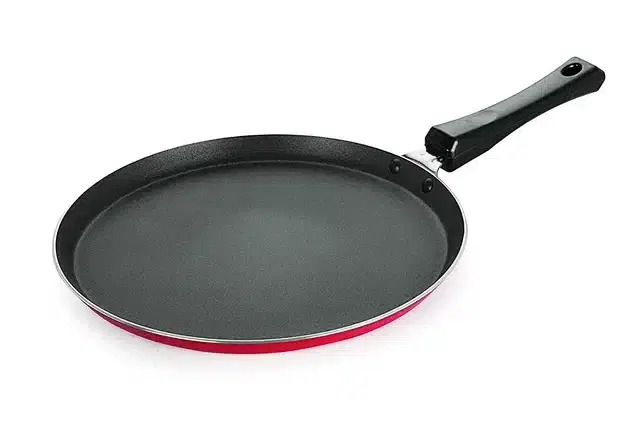 Non Stick Aluminium Flat Dosa Tawa, Red