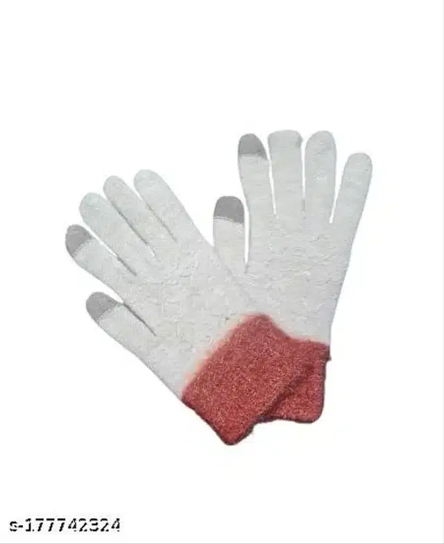 Woolen Gloves for Women, Set of 1 (Multicolor)