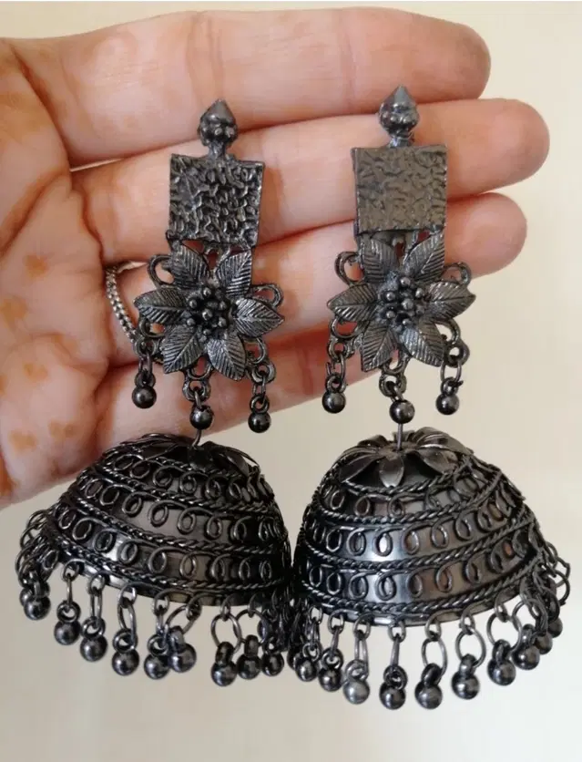 Alloy Earrings for Women (Black)