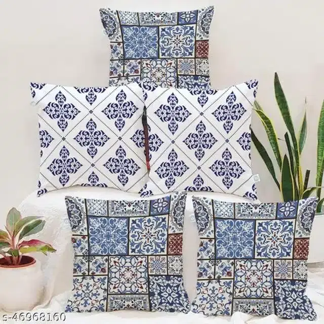 Cushion Cover for Home, Multicolor, 16x16 inches, Pack of 5