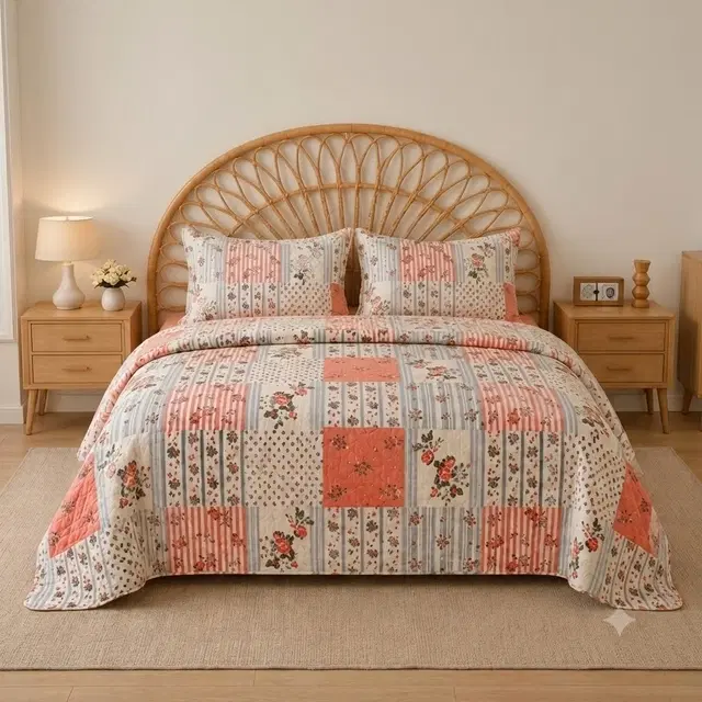 SimpleHome Microfiber Queen Bedsheet Floral Pink 88x96inch