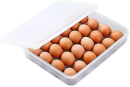 Modern Egg Baskets Egg Tray For Fridge With Lid For 2 Dozen 24 Eggs