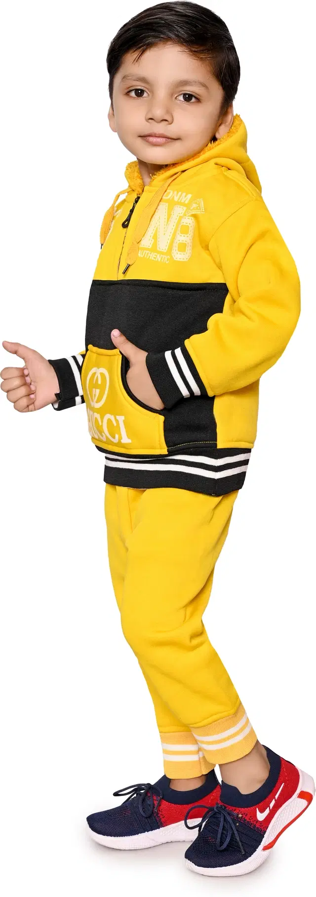 Polyester Woven Design Clothing Set for Kids (Yellow, 28)