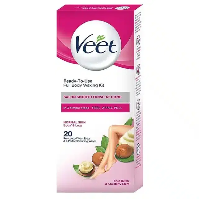 Veet Full Body Waxing Kit Normal Skin 20 Strips