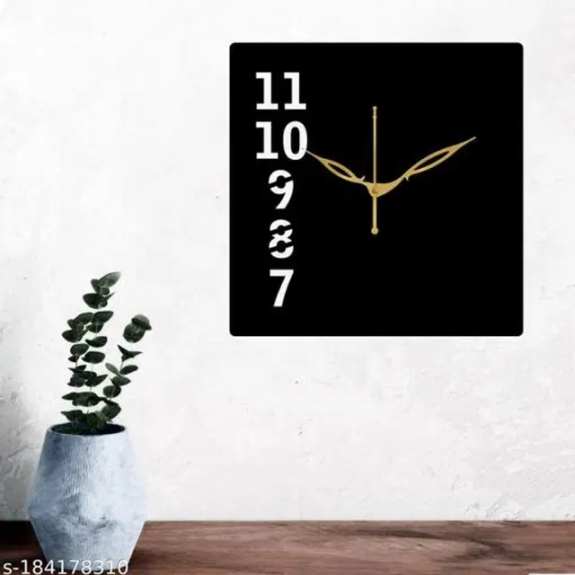 Wooden Wall Clock, Black