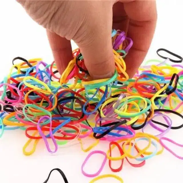 Long Lasting Rubber Bands for Girls, Set of 1 (Multicolor)