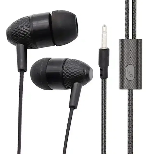 In Ear Wired Headphones, Black