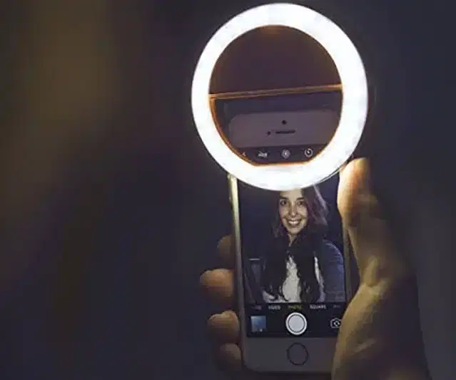 Rechargeable LED Selfie Flash Light Ring, White
